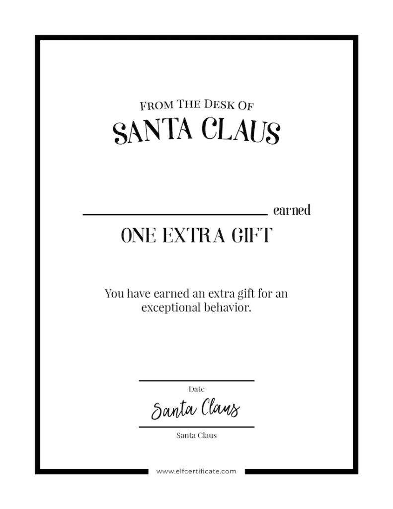 Simple Black Certificate Extra Gift