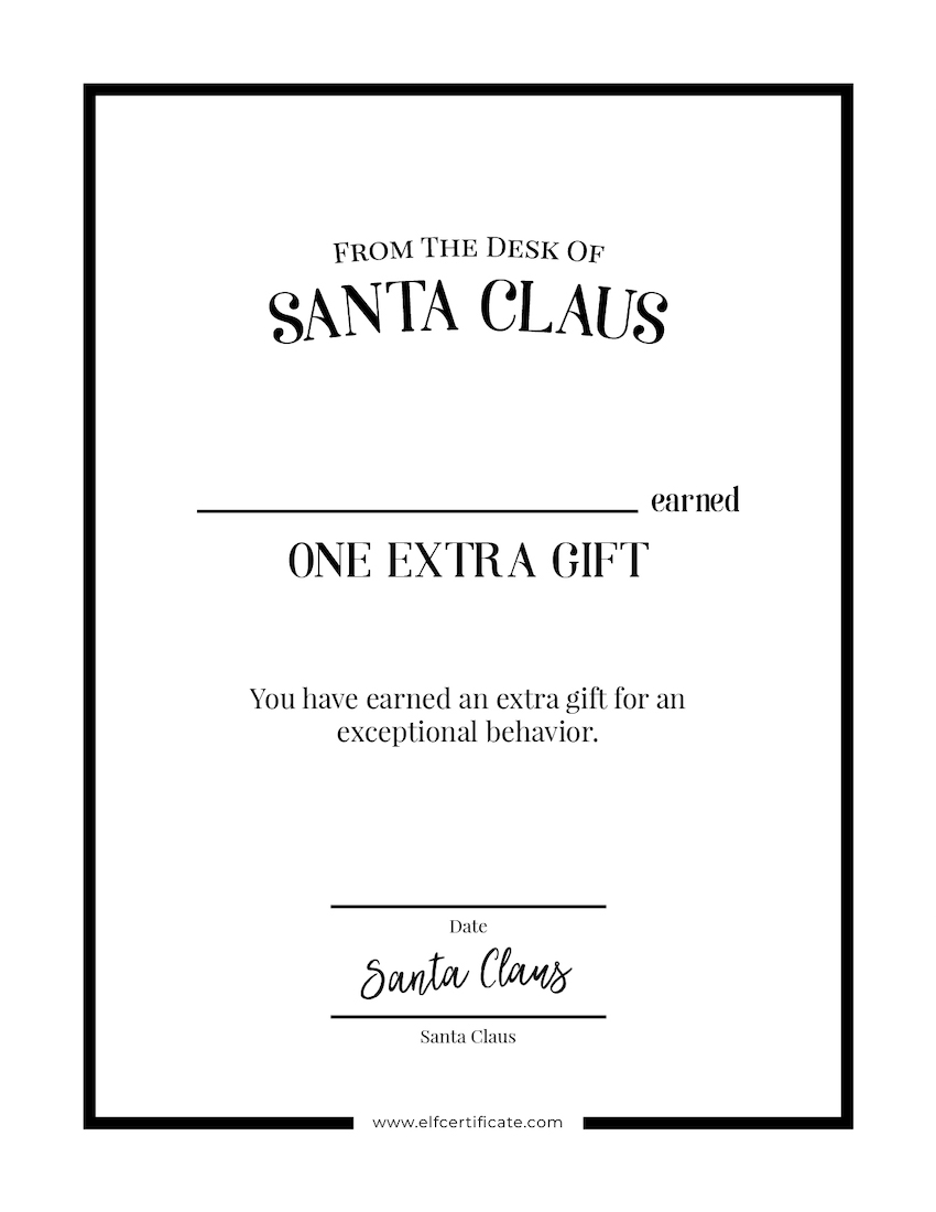 Simple Black Certificate Extra Gift