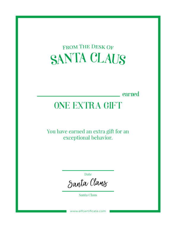 Simple Green Certificate Extra Gift