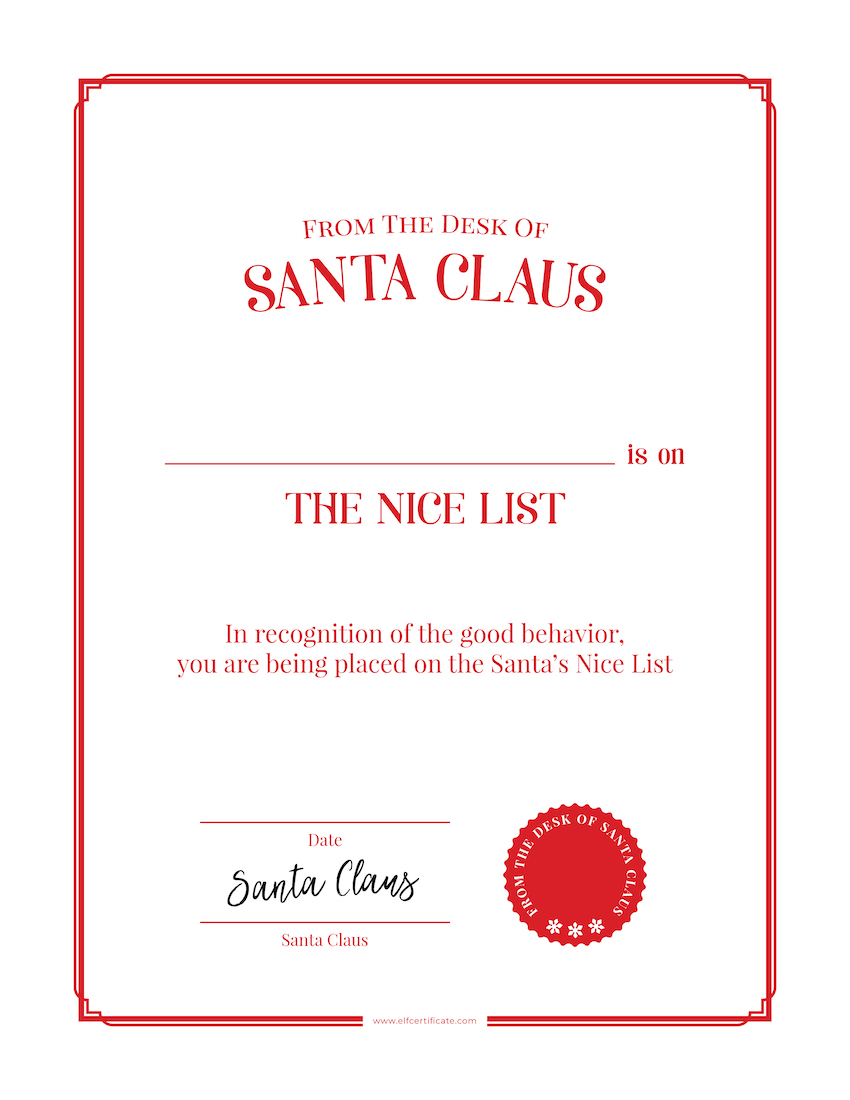 Simple Red Certificate Vertical